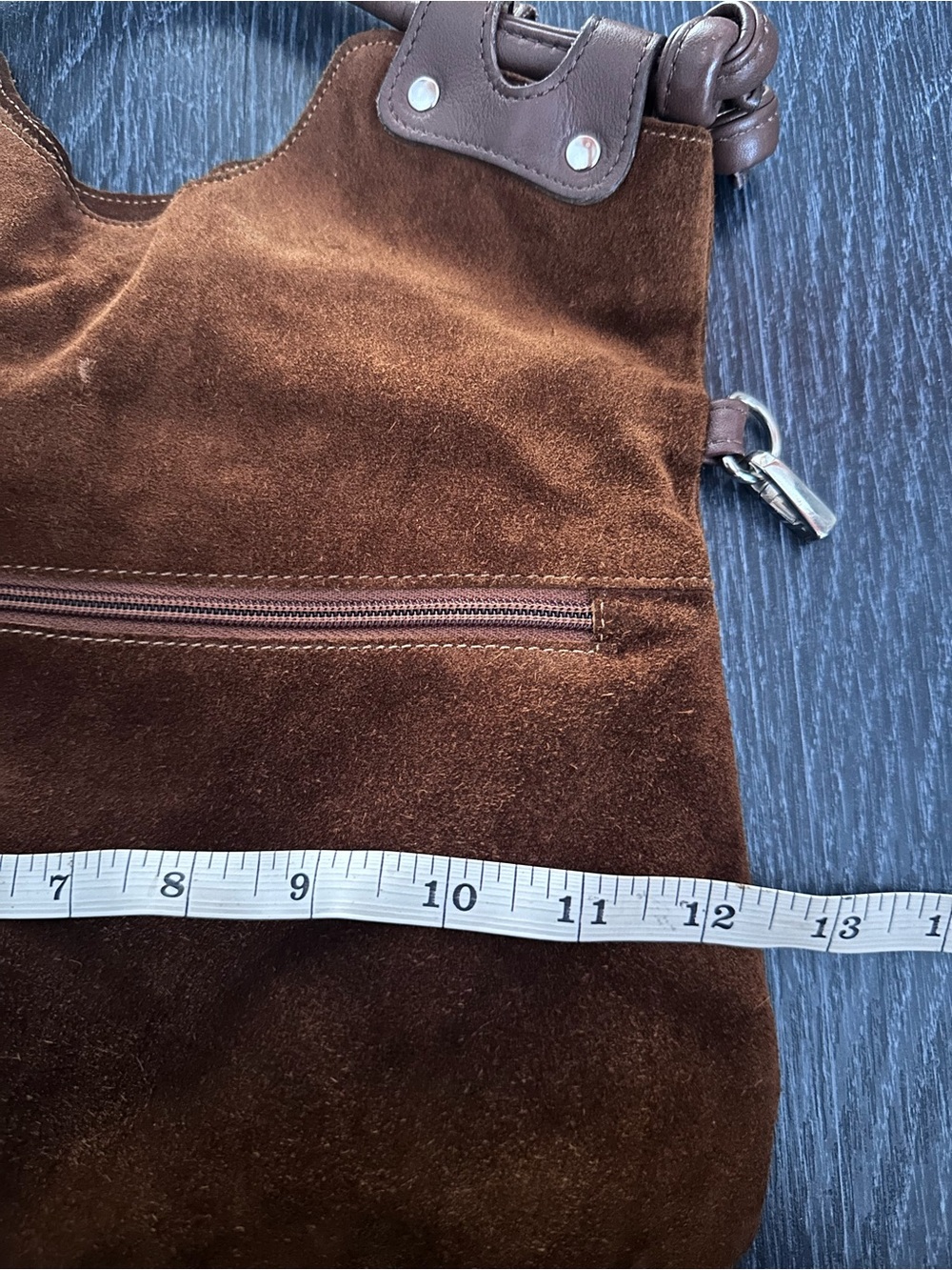 Pietro Alessandro Brown Suede Hobo Shoulder Bag Leather Trim - Picture 5 of 8